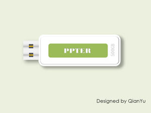 ppt แฟลชไดรฟ์ USB ที่วาดด้วยมือเหมือนจริง - วัสดุ ppt ของแฟลชไดรฟ์ USB
