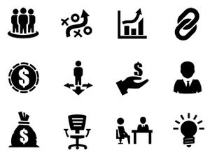 Business finance flat black ppt icon material