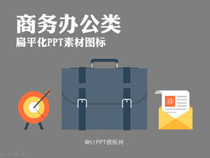 Icono de material PPT plano de oficina de negocios