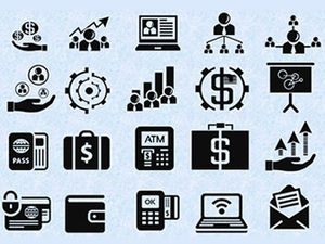 Iconos vectoriales de dibujo plano ppt para negocios, turismo, deportes, etc.
