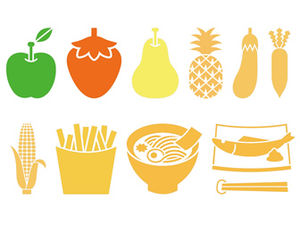 Icono de ppt plano de comida de fruta
