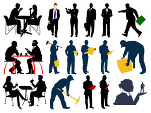 Matériel de dessin ppt de silhouette de vie d'affaires de gens d'affaires