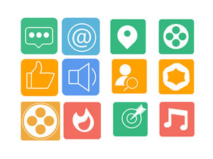 Pure ppt hand-painted flat simple and commonly used icons-produced by Cainiao