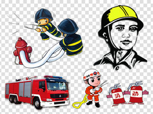 Fire safety series transparent icons on png background (upper 52 photos)