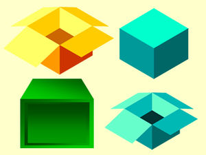 Modelo de material ppt para cubo de caixa de papel
