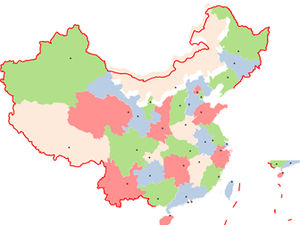 标准版中国地图ppt素材（省可分可修改颜色）