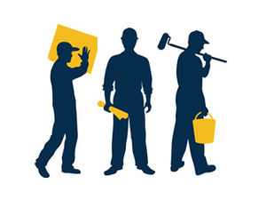 Laborer worker character silhouette icon material