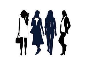 Business people (lady) silhouette icon download