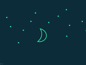 The sun sets and the moon rises small animation ppt template