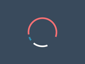 Loading small animation ppt template with forward and reverse rotating ring progress bar