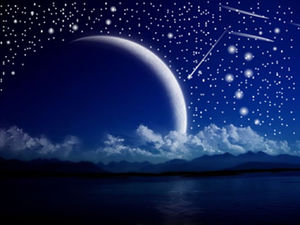Метеор в ночном небе-метеоритный дождь шаблон анимации п.