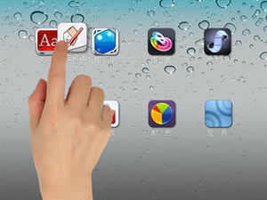 ipad organize desktop touch mobile icon effect ppt animation special effect template