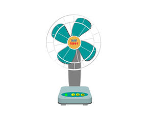 Rotating electric fan ppt template that can adjust three speeds