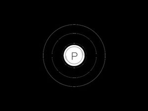 O logotipo de animação visual de linha e círculo aparece no modelo de título de ppt