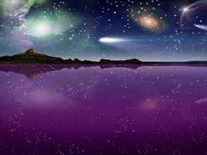 Meteor flying fast, starry sky, point of light ppt template