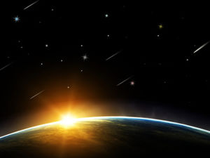 Stars twinkling meteors across ppt template
