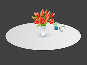 Plantilla de animación de efectos especiales ppt de mesa de comedor giratoria