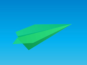 Kağıt uçak origami süreci ve 360 ​​derece döndürme özel efekt animasyonu