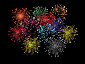 PPT realistic firework special effects animation