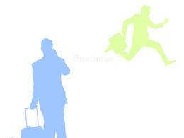 Business hollow character moving animation effect ppt template