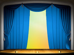 Animação ppt de efeito de cortina de palco