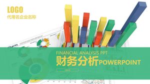 Modèle ppt universel de rapport d'analyse financière simple couleur