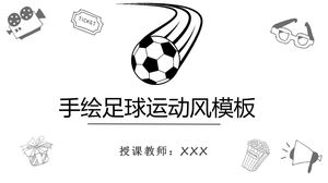 Modelo de plano de ensino de estilo de esportes de futebol desenhado à mão