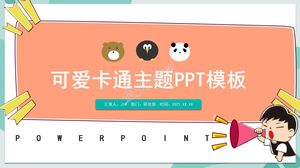 Contrasting color cute cartoon theme work learning report general ppt template