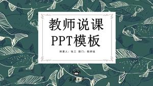 Зеленая ручная роспись стиля учитель говорит шаблон урока PPT
