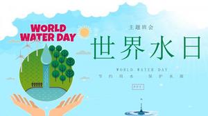 Yeryüzünde Dünya Su Günü konulu PPT şablonu