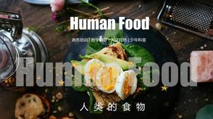 Bagian makanan tema makanan manusia umum menggunakan template ppt