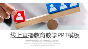 خط بسيط على الإنترنت فئة تعليم مباشر لقالب PPT