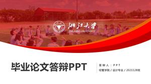 Modelo PPT de resposta prática de graduação em vermelho