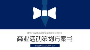 Plantilla ppt del libro del plan de planificación de la actividad empresarial simple azul