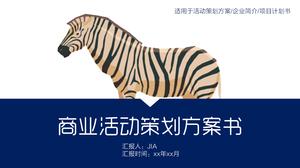 Zebra arka plan iş faaliyeti planlama planı ppt şablonu