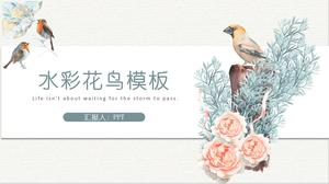 Flowers and birds fresh design ppt template