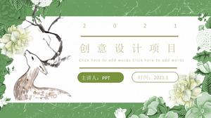 Fresh forest fawn project design ppt template