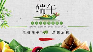 Exquisita plantilla ppt para Dragon Boat Festival
