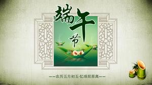 الكلاسيكية zongzi مهرجان قوارب التنين قالب ppt