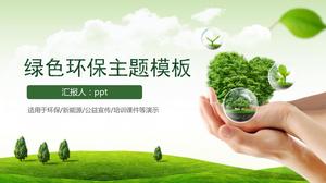 Modello ppt tema di protezione ambientale verde