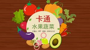 Cartoon vegetables and fruits ppt template