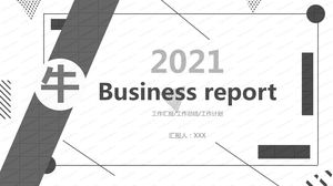 Brytyjski styl biznesowy 2021 rok wół nowy rok szablon planu pracy ppt