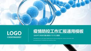 Niebieski prosty raport z prac zapobiegawczych i kontrolnych epidemii ogólny szablon ppt