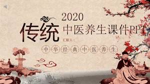 PPT-Vorlage im Stil der traditionellen Kultur der chinesischen Medizin