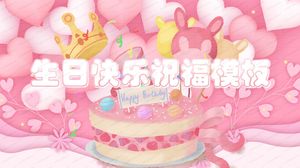 Różowy moda słodkie szczęśliwe życzenia urodzinowe flash uniwersalny szablon ppt