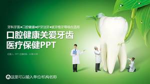 Yeşil ve sağlıklı ağız tıbbı bakımı ppt şablonu