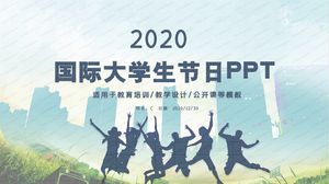 2020 youthful international college student day ppt template