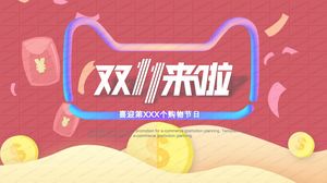 Double 11 is coming shopping festival event planning ppt template