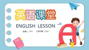 Modello ppt di lezione di lingua inglese di sfondo della lettera