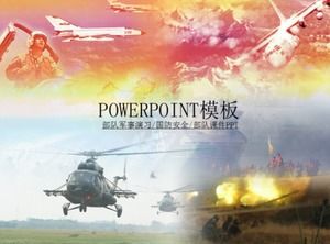 Modelo de PPT de caça militar de helicóptero para exercício de defesa nacional